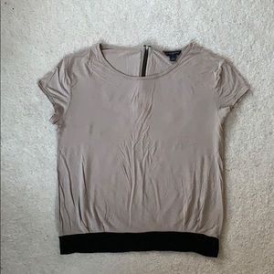 Banana Republic Taupe/ black Tee - xSmall